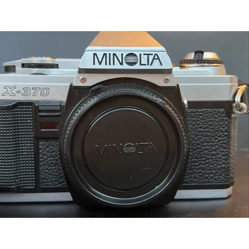 Minolta X-370 35mm SLR Camera Body, Lens Cap and Box